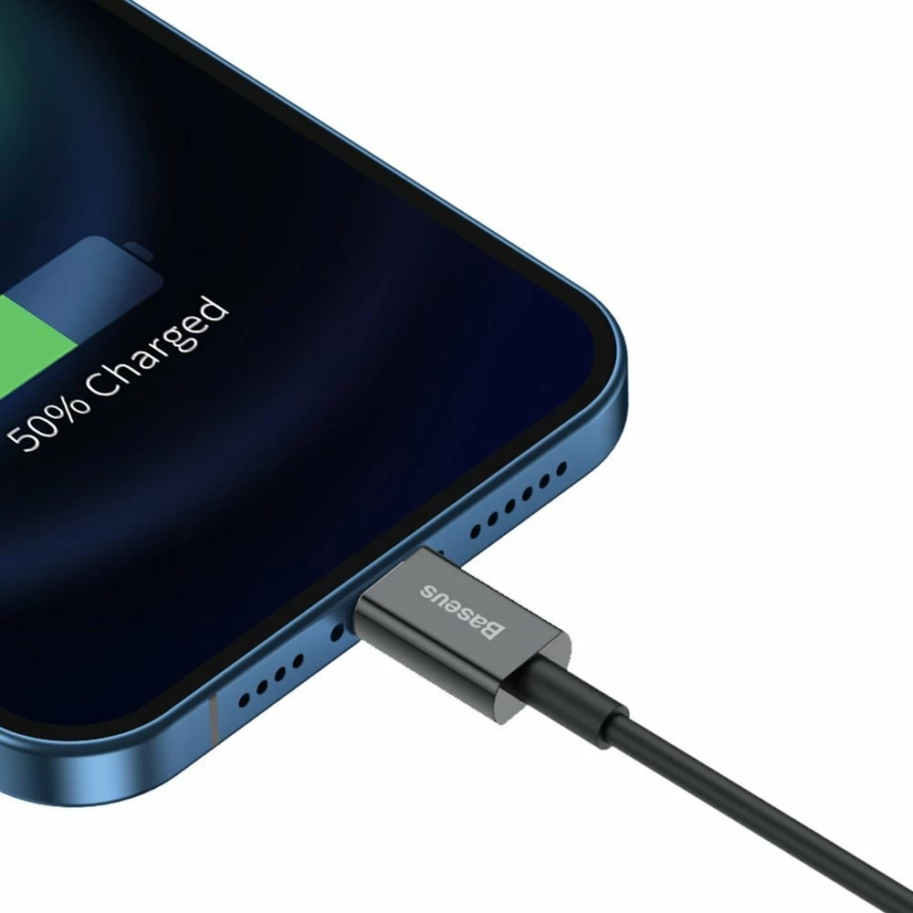 Kabllo Baseus Superior USB në Lightning CALYS-C01, 2m, 2.4A, e zezë