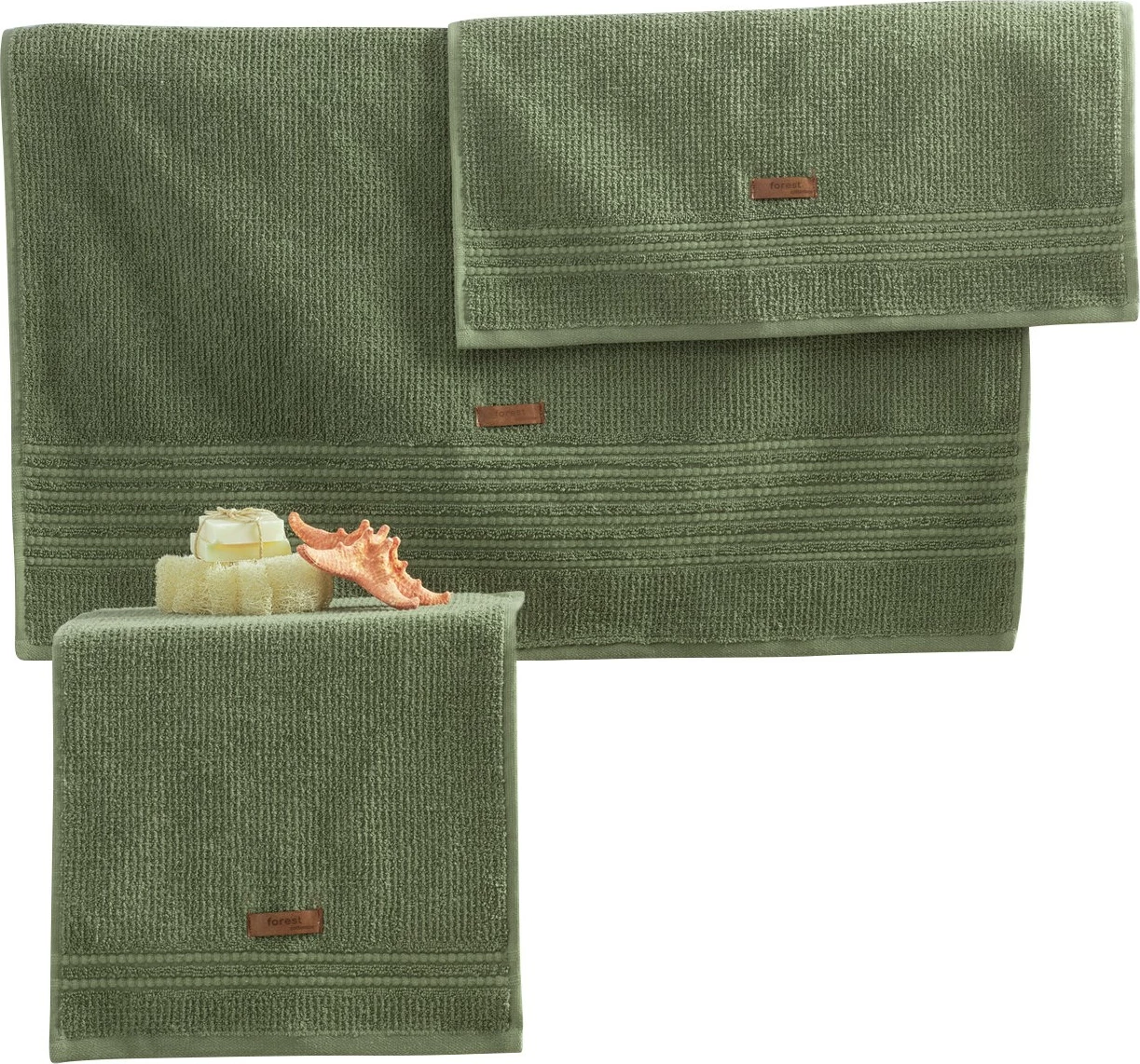 Set peshqirësh (3 copë), Mijolnir Wellness, ngjyrë e gjelbër