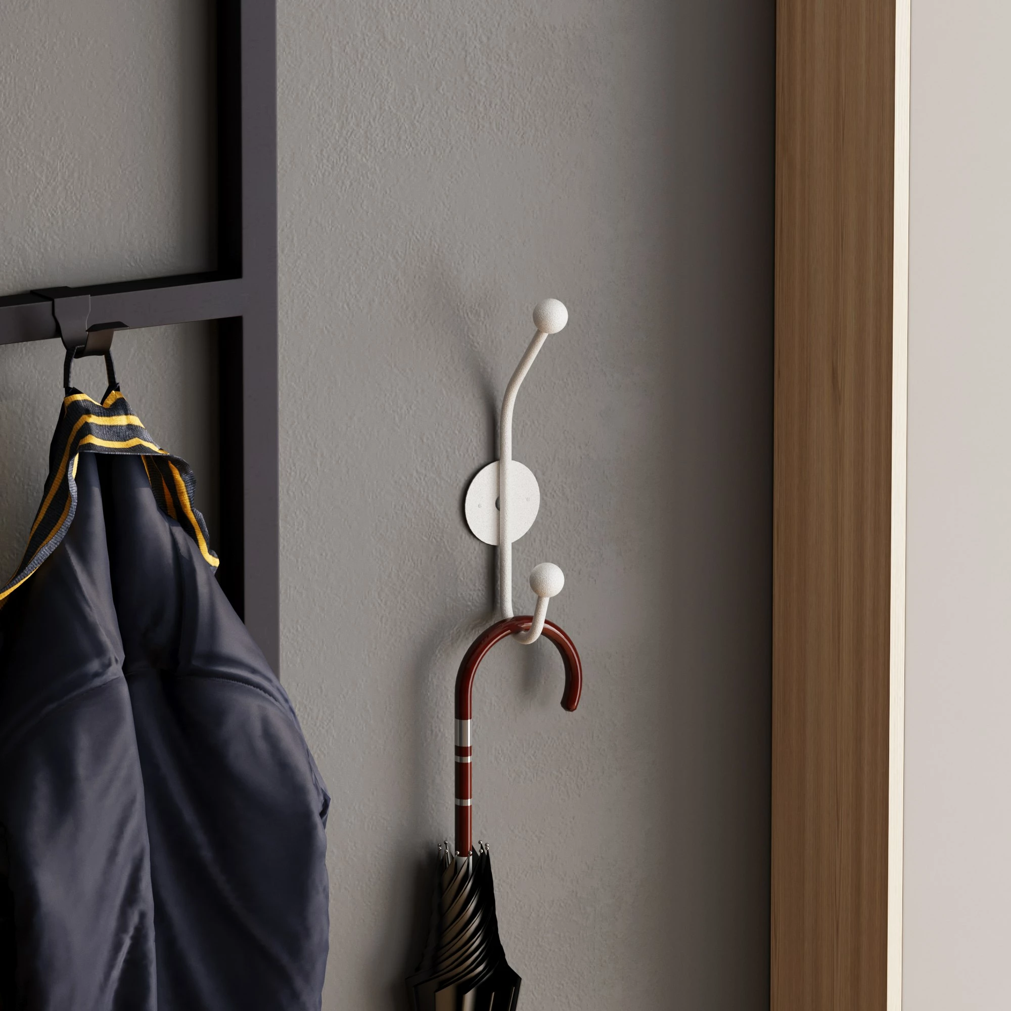 Varëse muri metalike Wallity, model Rhino-B, e bardhë