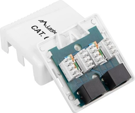Prizë Lanberg 2 x RJ45, kat.6, për montim në sipërfaqe