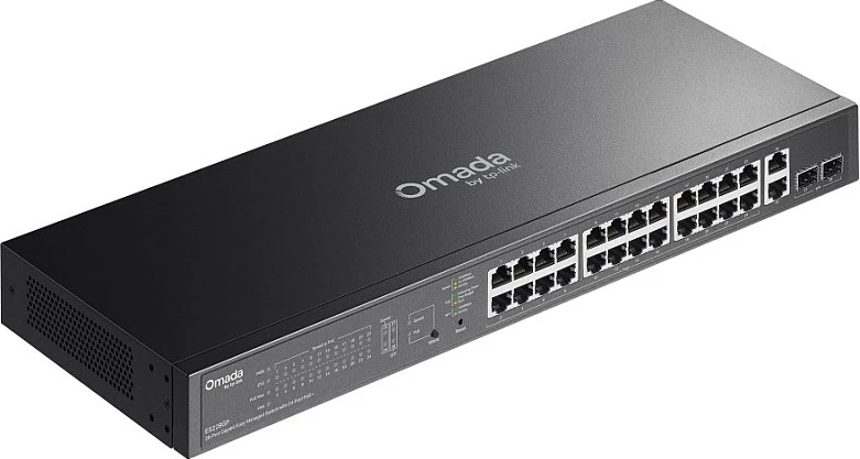 Switch TP-Link Omada ES228GP, 26-port Gigabit PoE, i menaxhueshëm L2, rack