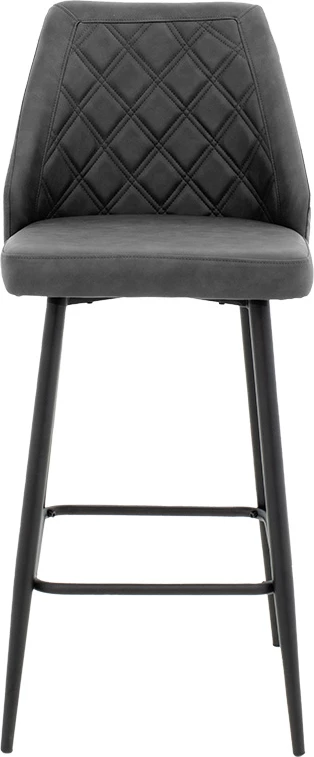 Karrige për bar Inflame, lëkurë PU antracit, metal i zi