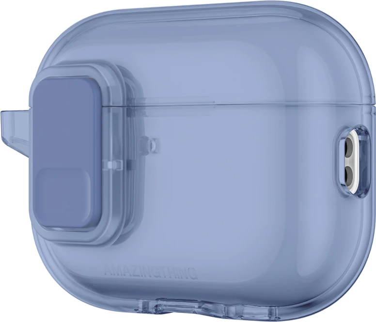 Mbështjellës, AmazingThing, Minimal Case për AirPods Pro 3, TPU, me karabinë, blu