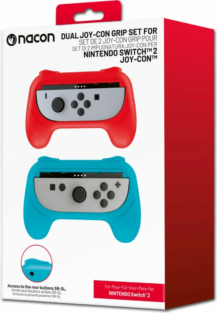 Set grip për Joy-Con Nacon Dual Joy-Con Grip Set për Nintendo Switch 2, 2 copë (kuqe/kaltër)