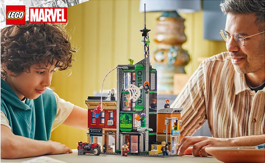 Set ndërtimi LEGO Marvel Spider-Man vs. Oscorp 76324, 808 copë, 10+, shumëngjyrësh