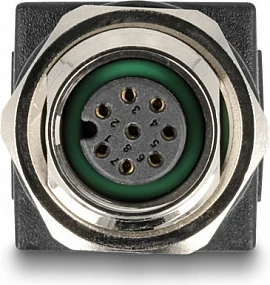 Adapter rrjeti DeLOCK M12 8-pin (A-coded) femër në RJ45 femër, Cat6a, i zi
