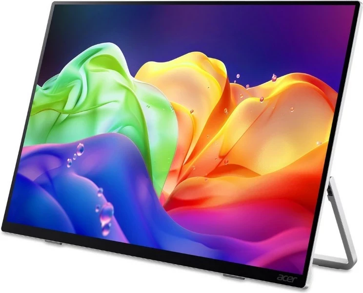 Monitor portativ Acer PE160WUTSMIUUX, 16", 2880x1800, Touch, 120Hz, HDR10, USB-C/HDMI 2.1, argjendtë