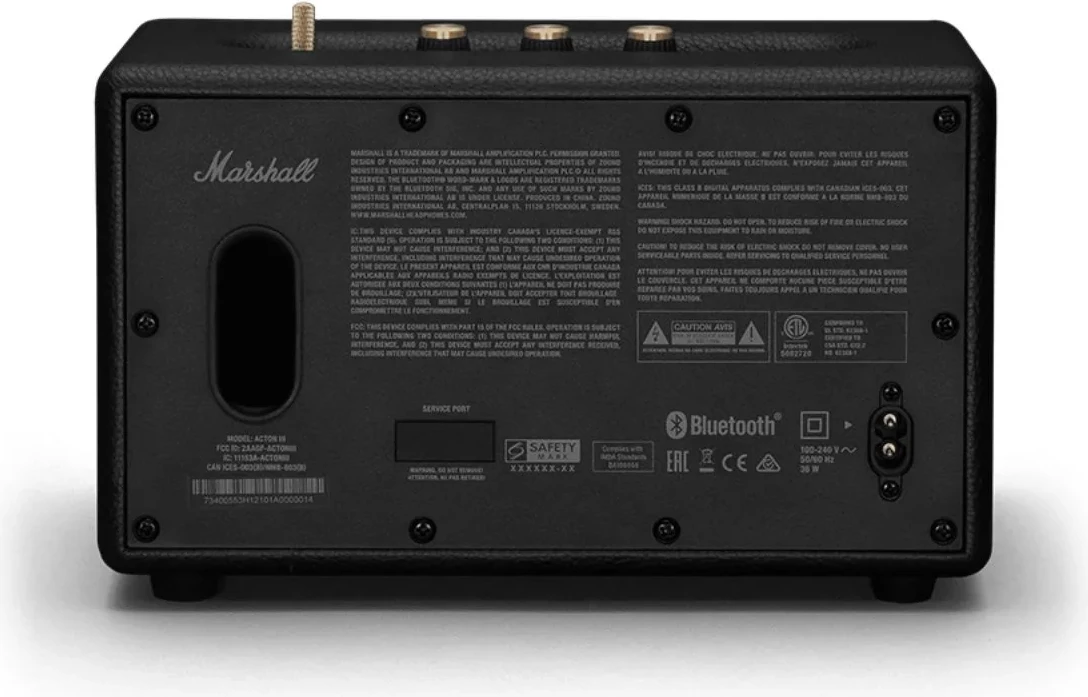 Altoparlant Marshall Acton III Bluetooth 60 W RMS, 3.5 mm AUX, Bluetooth 5.2, app iOS/Android, e zezë