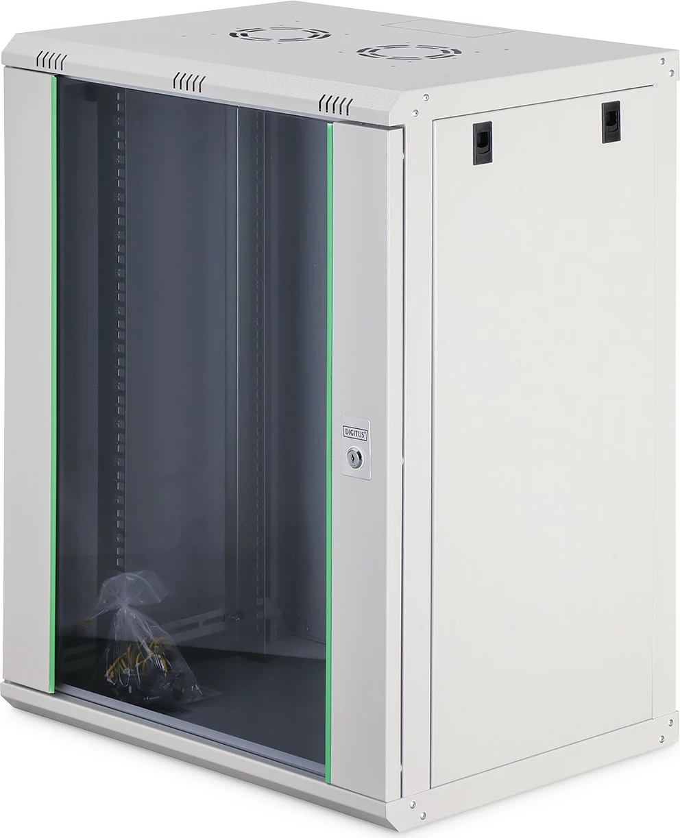 Kasë rrjeti Digitus Dynamic Basic 19U, 600x450 mm, montim në mur, gri