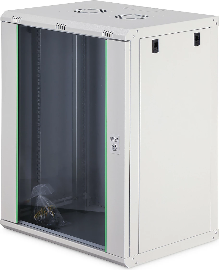 Kasë rrjeti Digitus Dynamic Basic 19U, 600x450 mm, montim në mur, gri