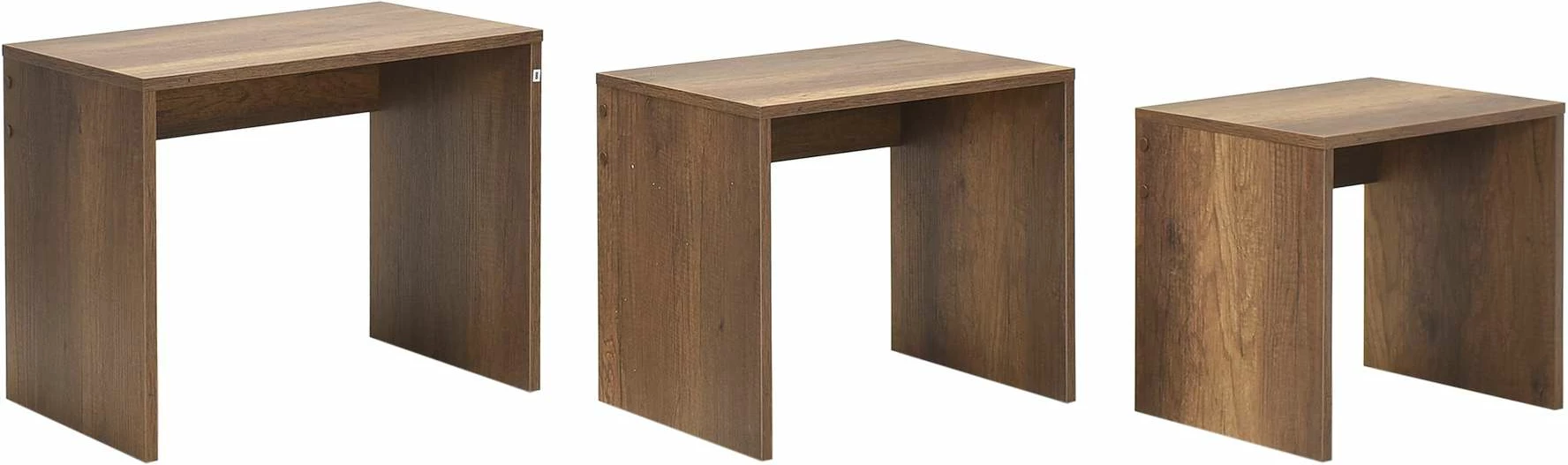 Set tavolinash ndihmëse, 3 copë, ngjyrë arre, Hanah Home Triple