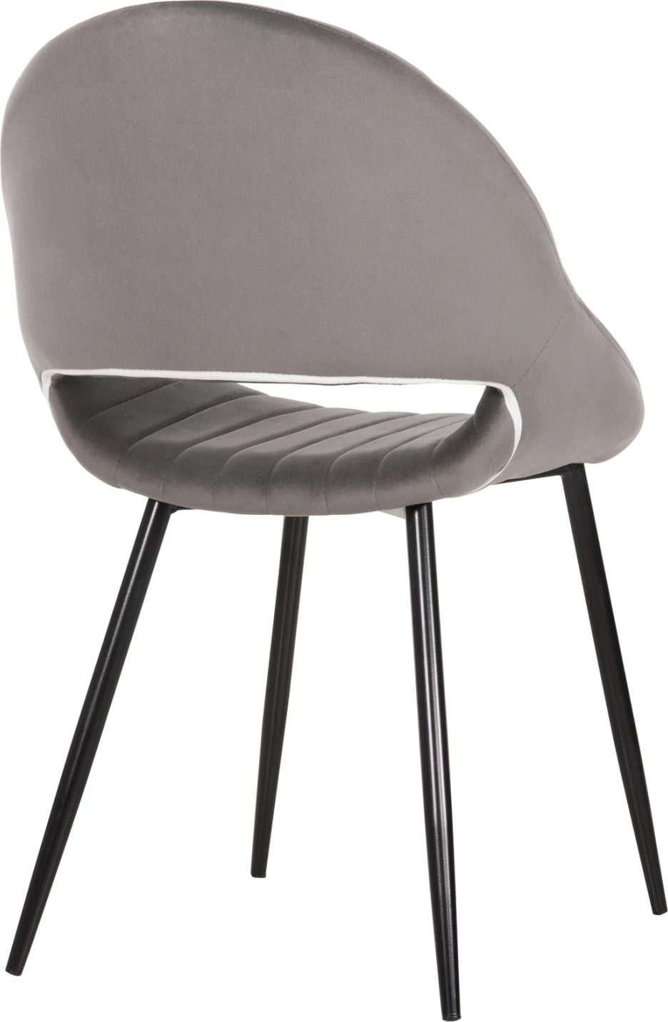 Karrige për ngrënie ODEN FH9001.01, kadife gri, këmbë metalike të zeza, 52x55x84H cm