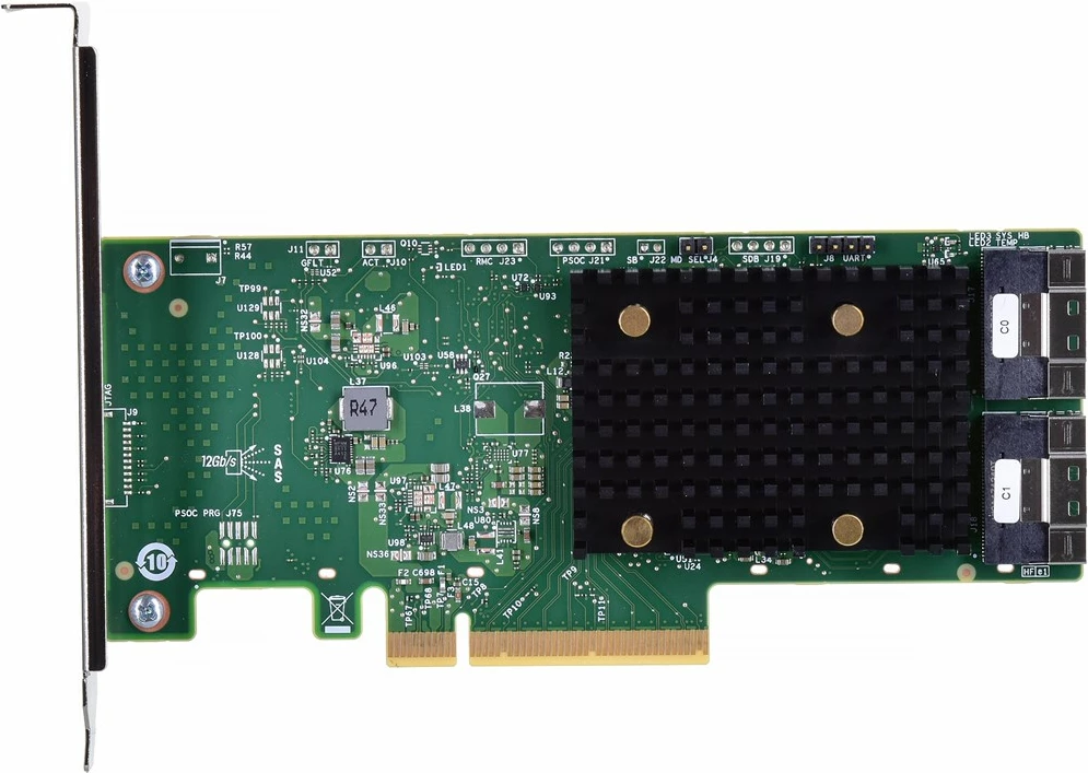Kartë ndërfaqe Broadcom HBA 9500-16i për kompjuter, gri