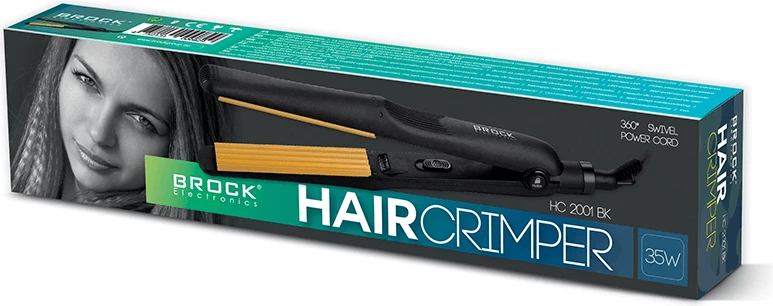 Hekur për flokë Brock HC 2001 BK, pllaka qeramike 11×2.5 cm, 39W, e zezë