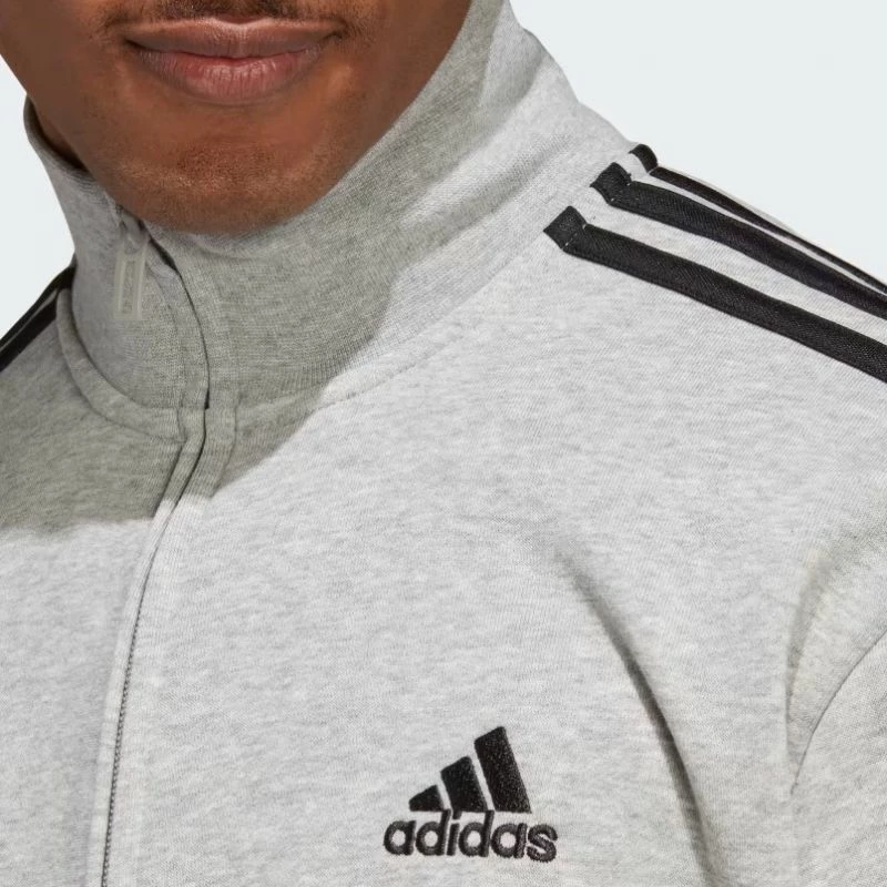 Trenerka adidas me Vija 3-stripes French Terry për Meshkuj, ngjyrë gri