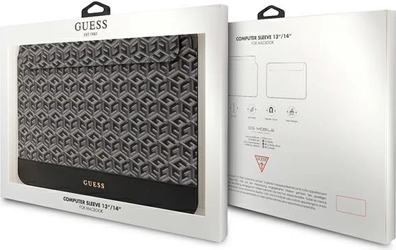 Mbështjellës laptopi Guess GCube Stripe 14", i zi