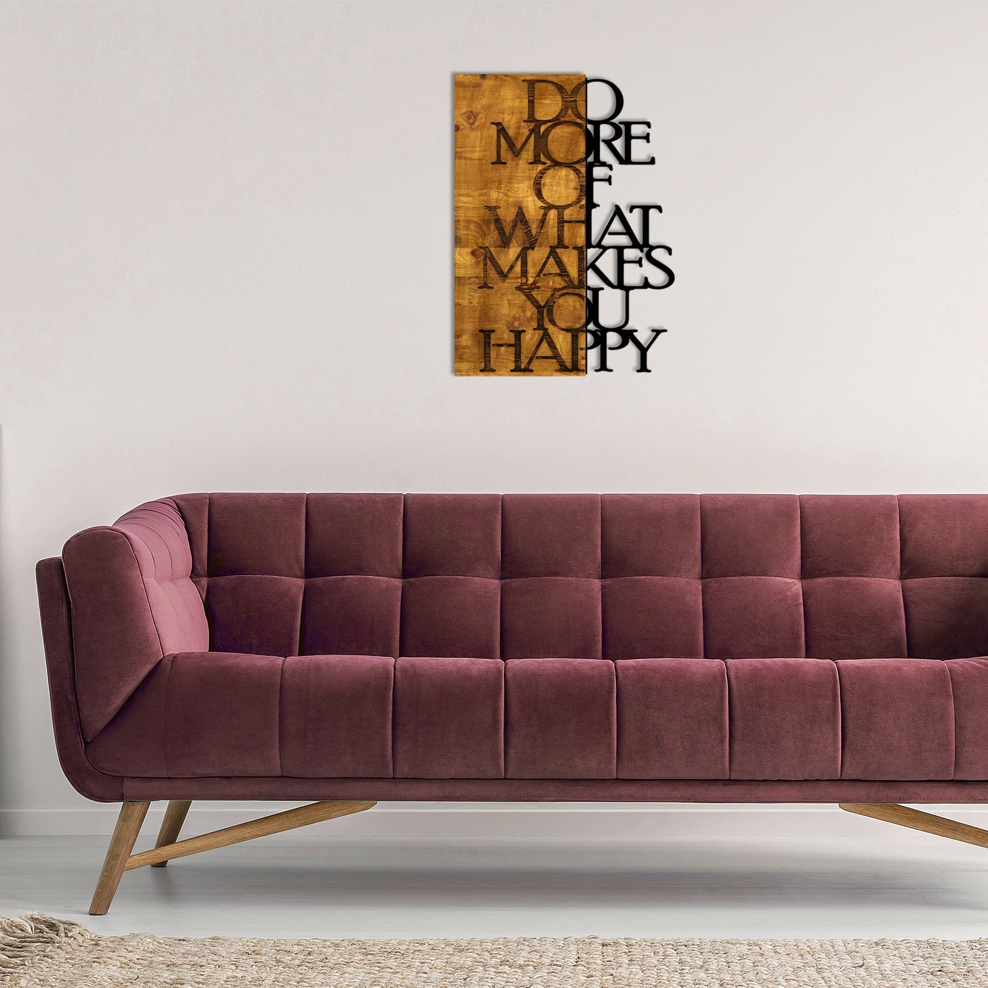 Aksesor dekorativ prej druri për mur, Wallity, ngjyrë arre dhe e zezë, 42x58cm
