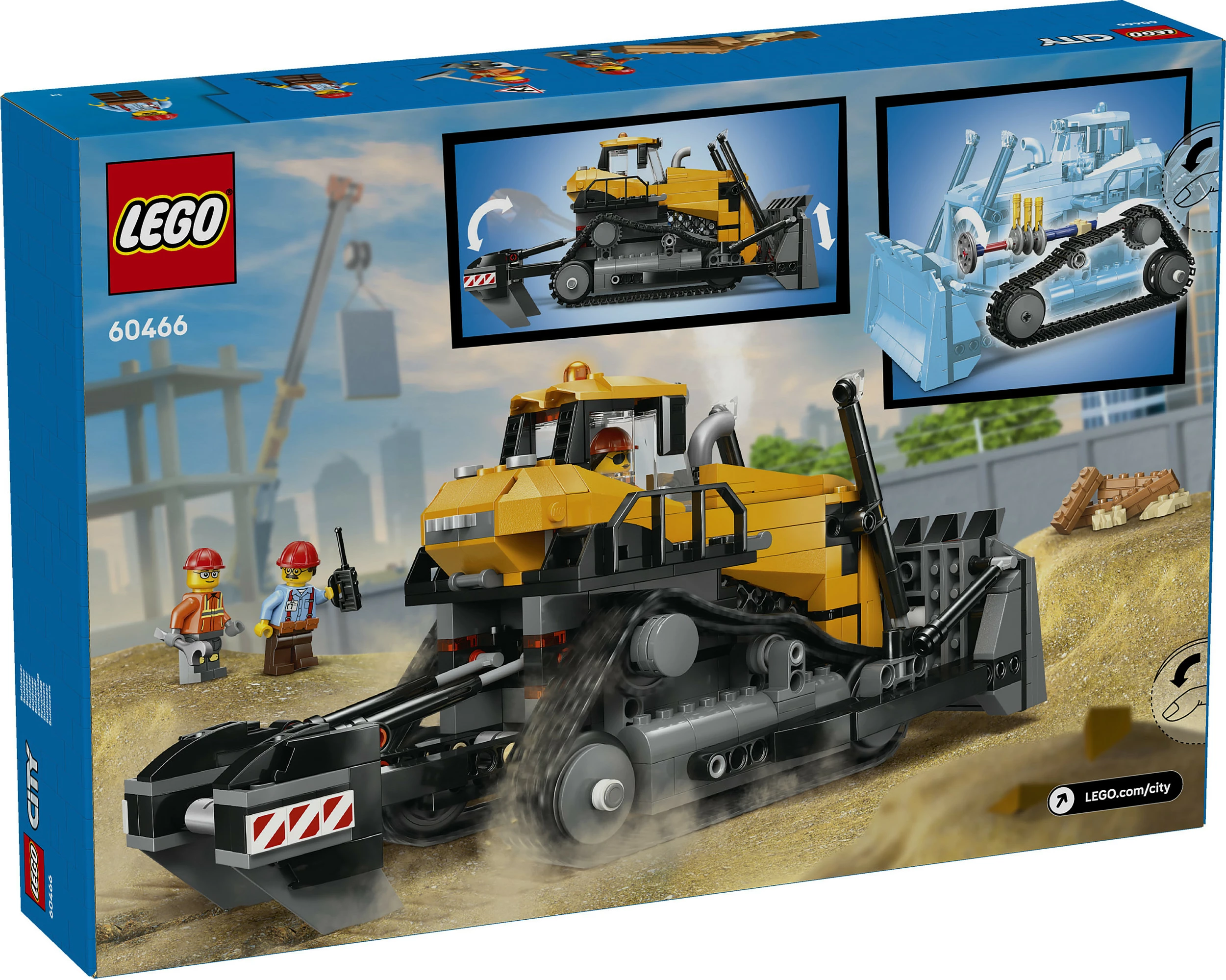 Set ndërtimi LEGO City Bulldozer i Verdhe 60466, 682 copë, 8+ vjeç, shumëngjyrësh