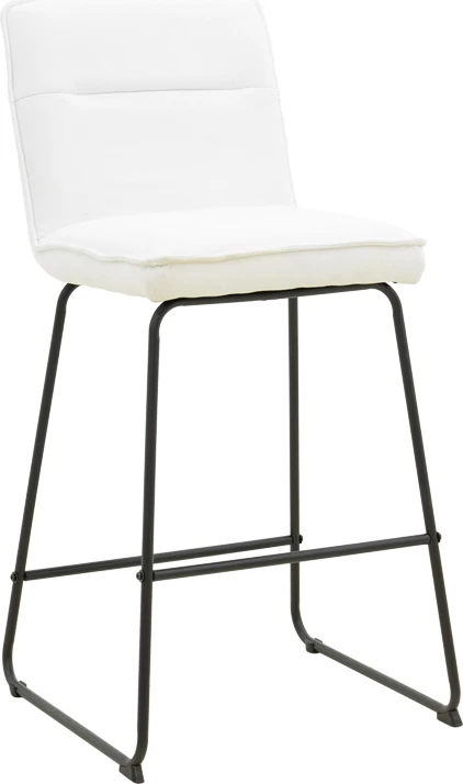 Karrige për bar Essential, set prej 4 copë, material stof bezhë, këmbë metalike të zeza, 53x64.5x107cm