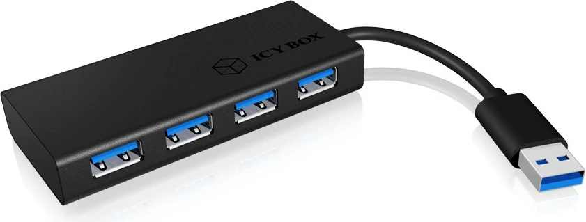 USB hub ICY BOX IB-AC6104-B, 4 porta, USB 3.2 Gen 1, alumini, zi