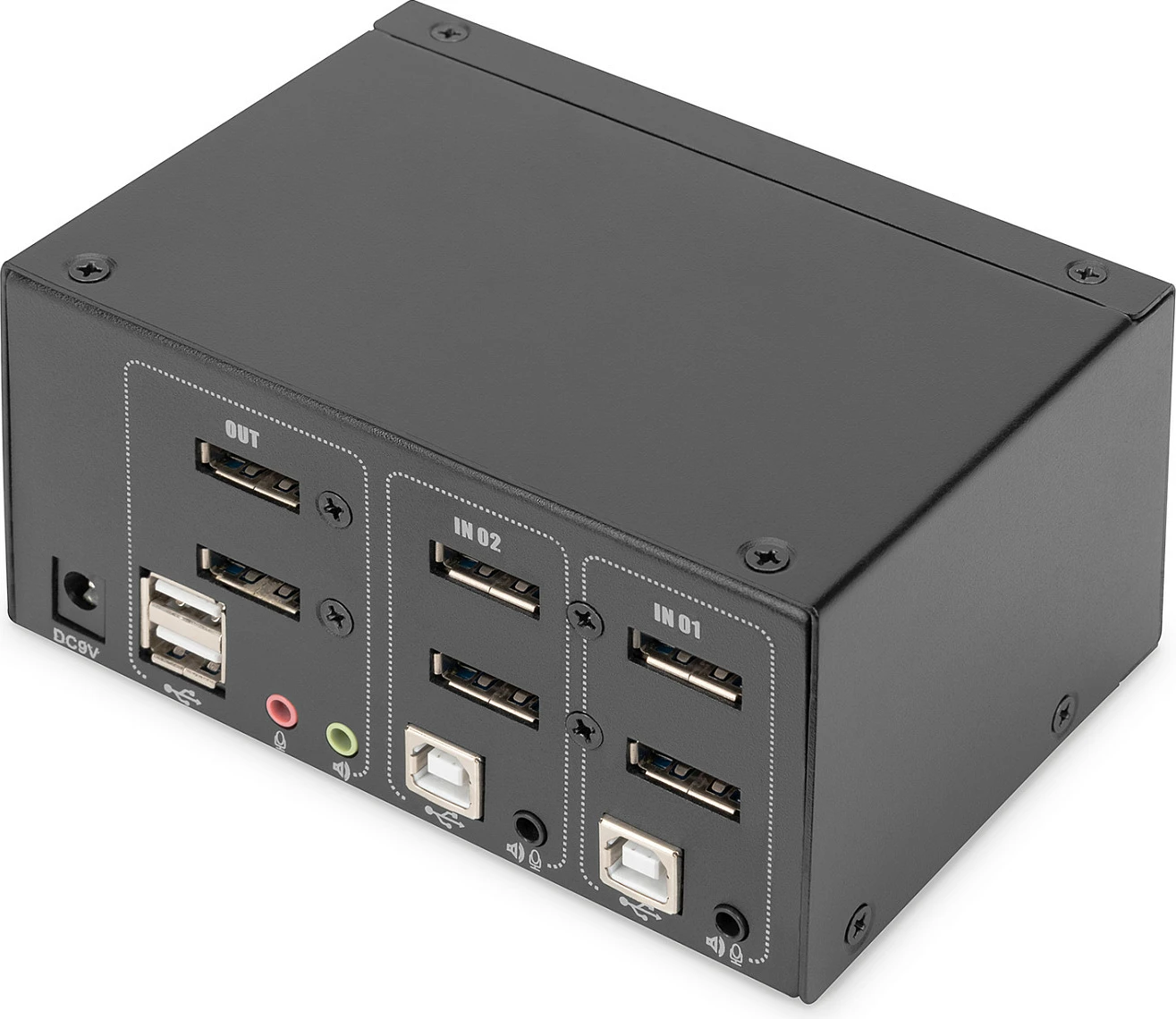 Switch KVM Digitus 2-Port Dual Display DisplayPort 4K, i zi