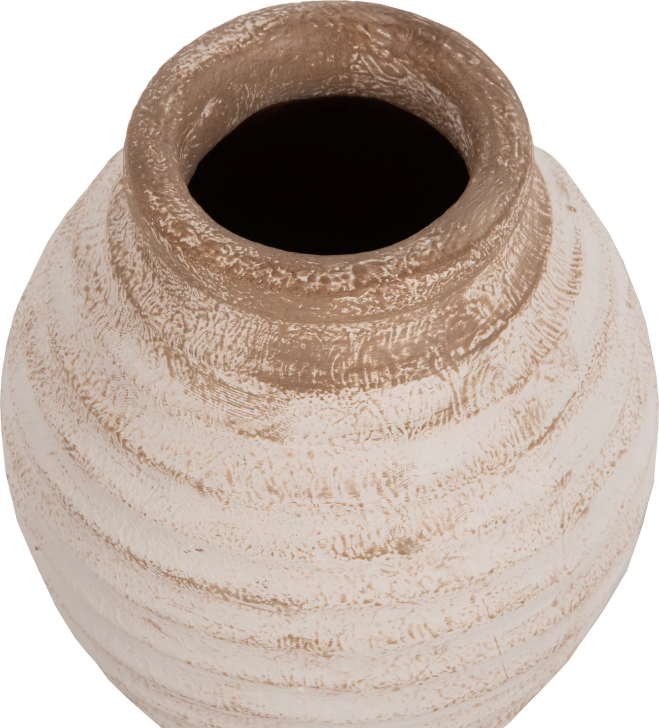 Vazo dekorative PYDNA, ngjyrë e bardhë-bezhë antike, Φ20x25H cm