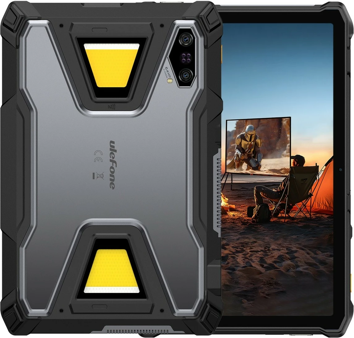 Tablet ULEFONE Armor Pad 5 Ultra 5G 11\" 12GB/512GB me projektor DLP 200LM IP69K, e zezë, set me mbajtëse