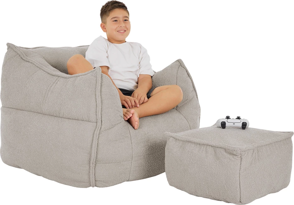 Set ulëse Sponge me këmbështetëse, ngjyrë elefant, 95x102x73cm