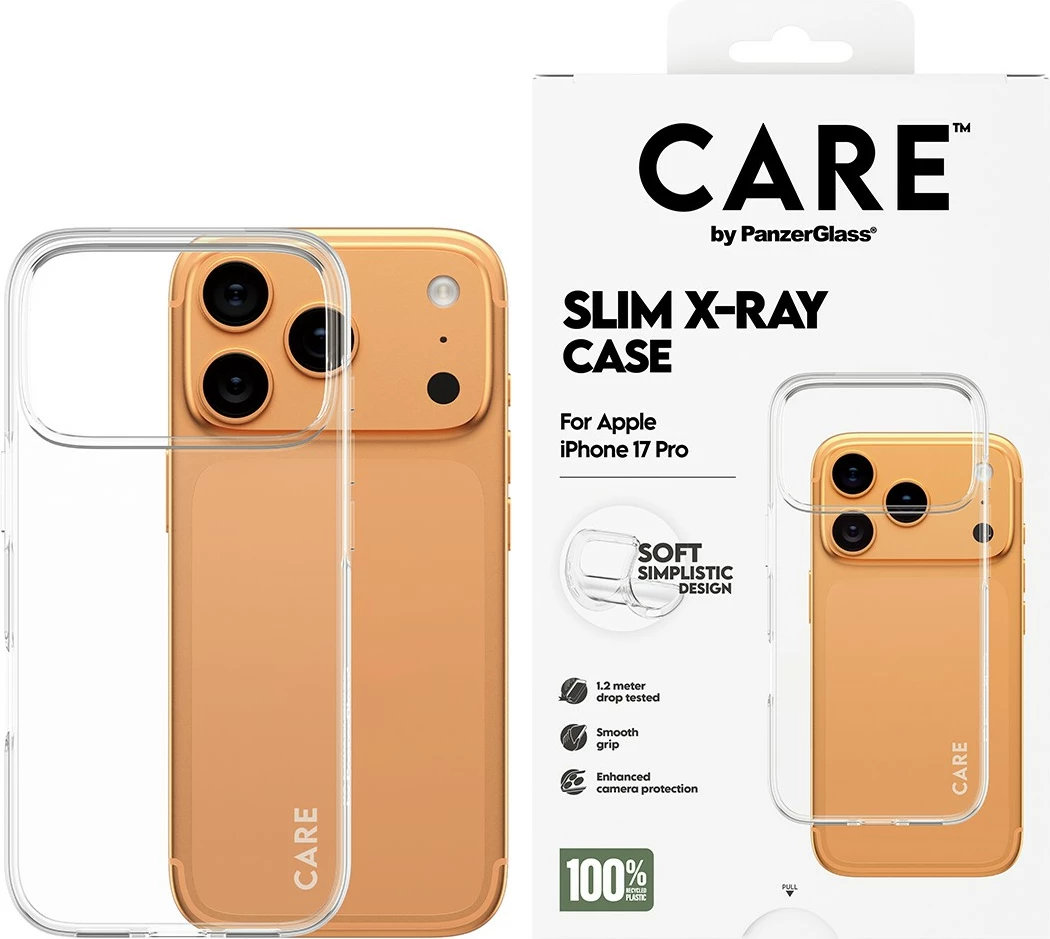 Mbështjellës PanzerGlass CARE fashionable X-Ray Soft Basic për iPhone 17 Pro, transparent