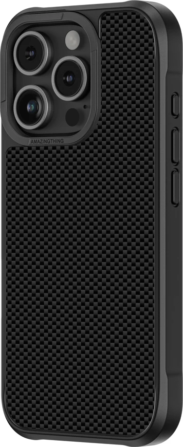 Mbështjellës AmazingThing Titan Max për iPhone 16 Pro Max, fibra aramidi 600D, e zezë