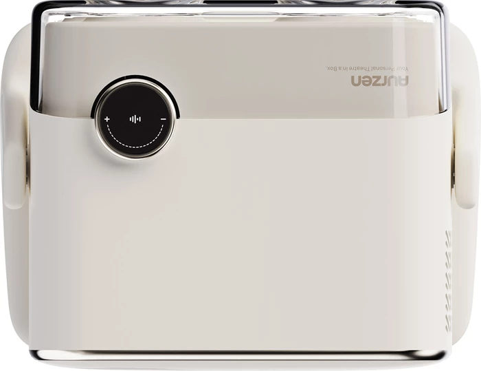 Projektor Aurzen Boom Mini Full HD 1080p, 500 ANSI, Google TV, Dolby Audio, i bardhë, set (projektor + telekomandë + adapter rryme + manual)