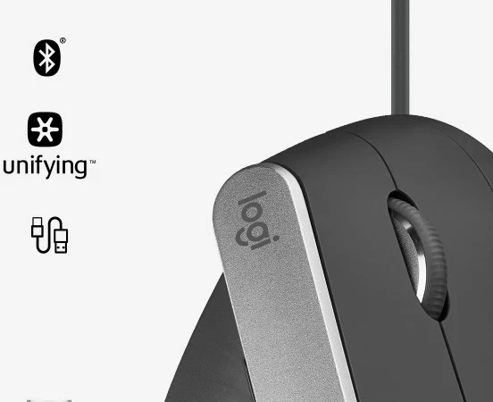 Maus vertikal për dorë të djathtë Logitech, MX, 4000 DPI, wireless/bluetooth