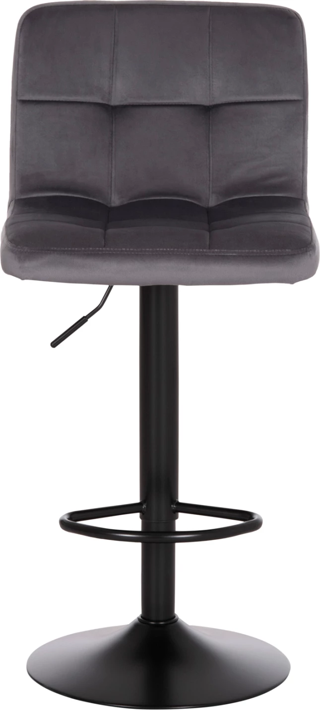 Karrige për bar rrotulluese DIANA, kadife gri, metal i zi mat, FH202.41, 44x52x109cm, set prej 2 copësh