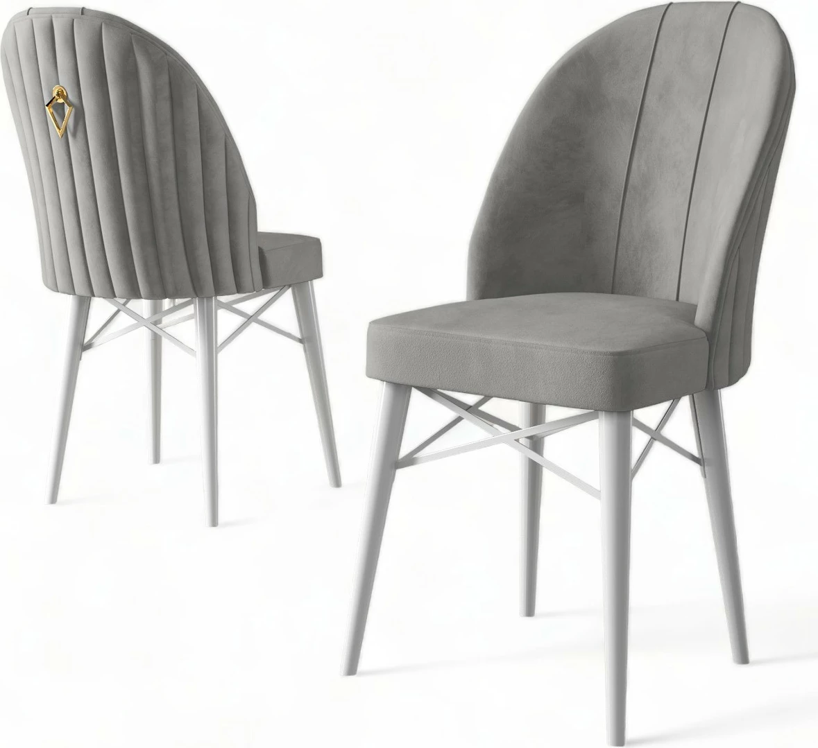 Set karrigesh (6 copë) Hanah Home, Ritim, gri dhe e bardhë