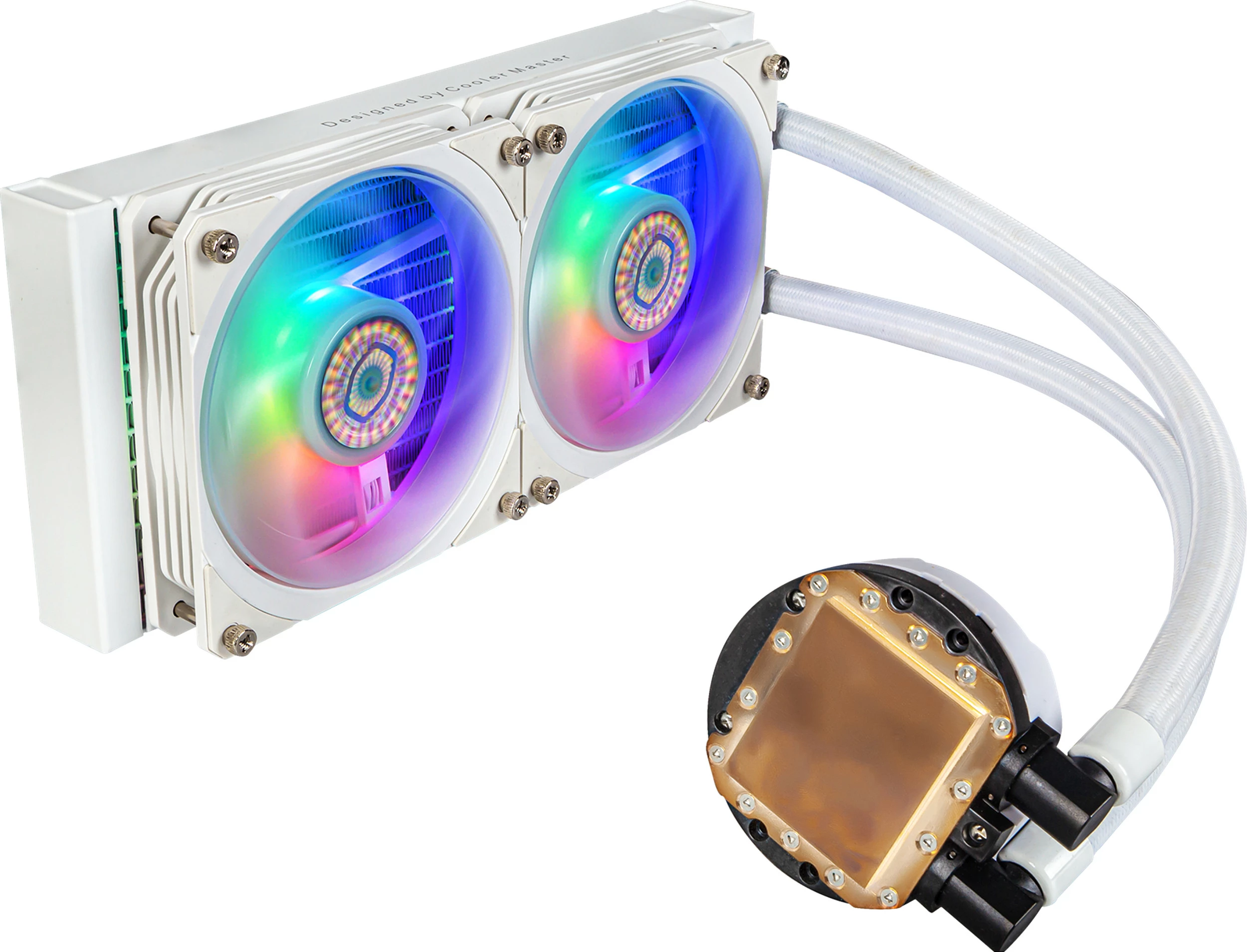 Ftohës procesori Cooler Master MasterLiquid PL240 FLUX, AIO 240mm, LGA1700/LGA1200, RGB, i bardhë