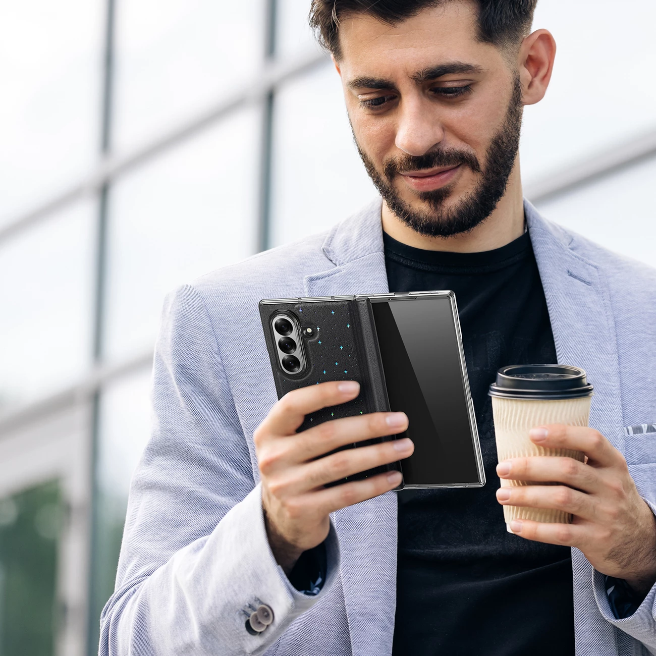 Mbështjellës Dux Ducis Stex për Samsung Galaxy Z Fold7, i zi