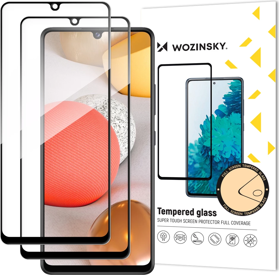 Mbështjellës xhami i temperuar Wozinsky, 2 copë, për Samsung Galaxy A42 5G, i zi