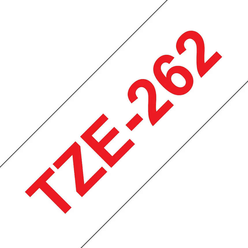 Shirit etikete Brother TZe-262, 36 mm x 8 m, i kuq në të bardhë