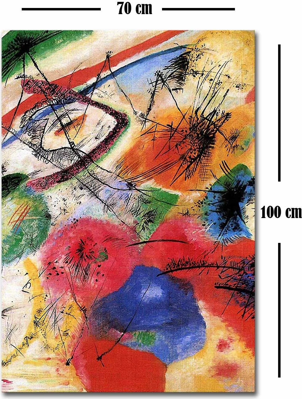 Pikturë dekorative në kanavacë, art i Kandinsky-t, shumëngjyrëshe, 70x100cm, 70100FAMOUSART-065