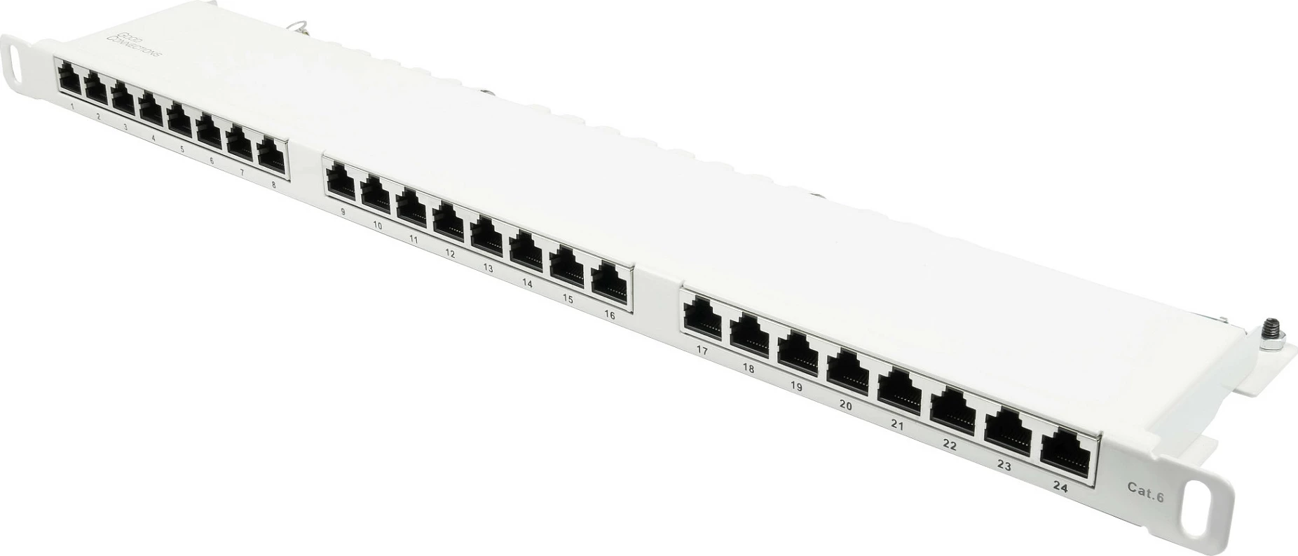Patch panel rrjeti GoodConnections Alcasa GC-N0137, 24x RJ-45 Cat6, 0.5U, i bardhë