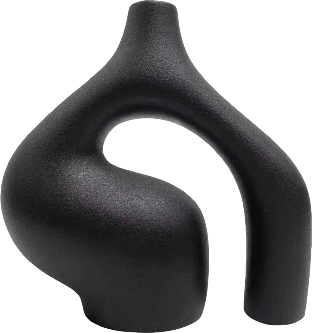 Dekor tavoline qeramike ISIL FH4597.02, ngjyrë e zezë mat, 29.5x11x29H cm