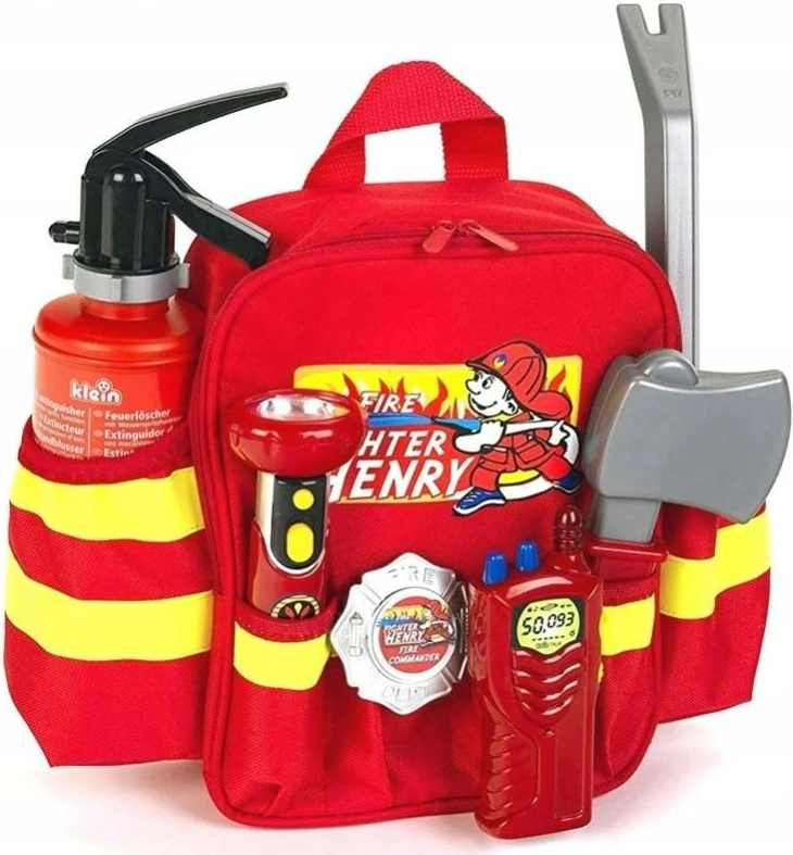 Set lodrash zjarrfikësi Klein Firefighter Henry's Backpack, për fëmijë, Kuq/Verdhë