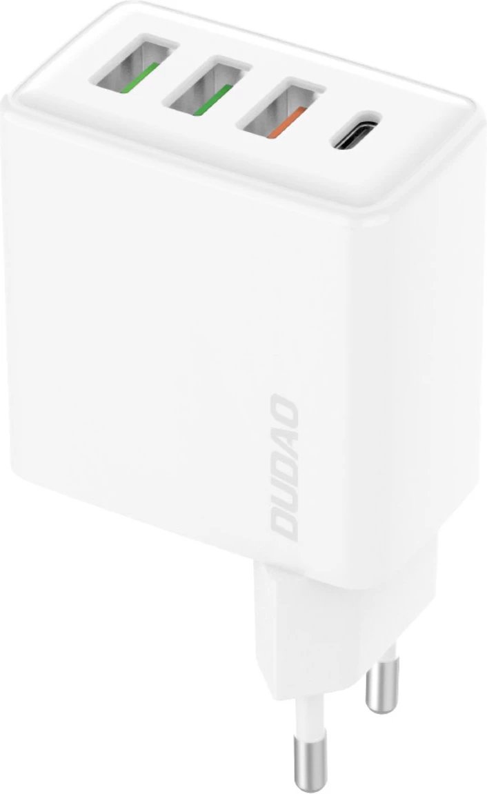 karikues muri, Dudao A5HEU, PD 20W QC 3.0, 3x USB-A + 1x USB-C, prizë EU, i bardhë