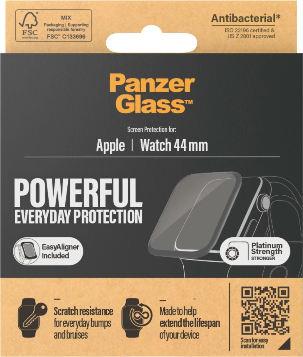 Mbrojtës ekrani PanzerGlass për Apple Watch Series 4/5 44mm, transparent