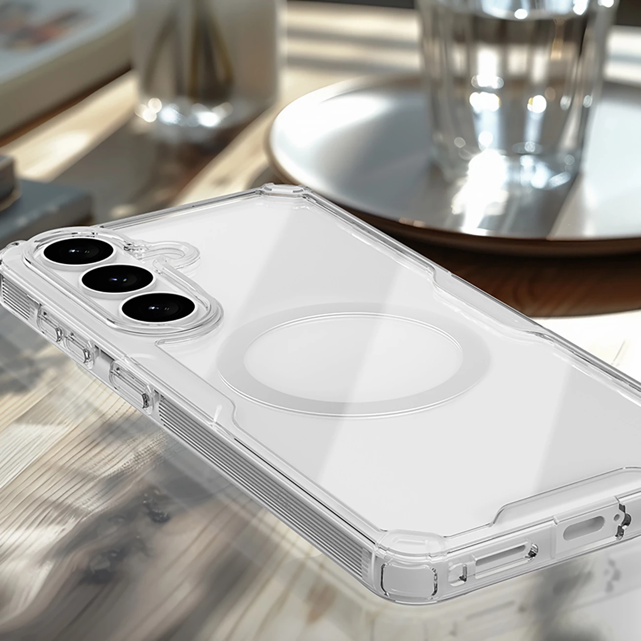 Mbështjellës Nillkin Nature TPU Pro për Samsung Galaxy S26+ me MagSafe, TPU/PC, gjysmë transparent, i bardhë