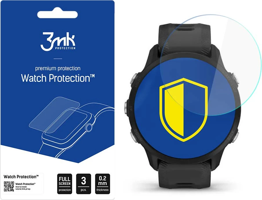 Xham mbrojtës hibrid për smartwatch Garmin Forerunner 955, 3mk Protection, FlexibleGlass