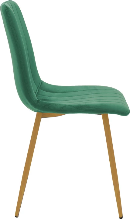 Karrige Noor kadife, ngjyrë e gjelbër, këmbë natyrale, 44x53x86cm, set prej 4 copash