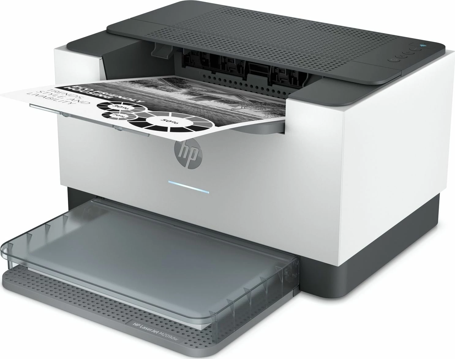 Printer lazer HP LaserJet Pro M209DW (6GW62F) A4, bardhë e zi, duplex, Wi‑Fi, Ethernet, i bardhë