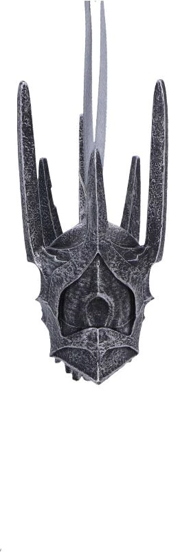 Ornament Krishtlindjesh Nemesis Now Lord of the Rings Helm of Sauron, resinë e pikturuar me dorë, gri e errët