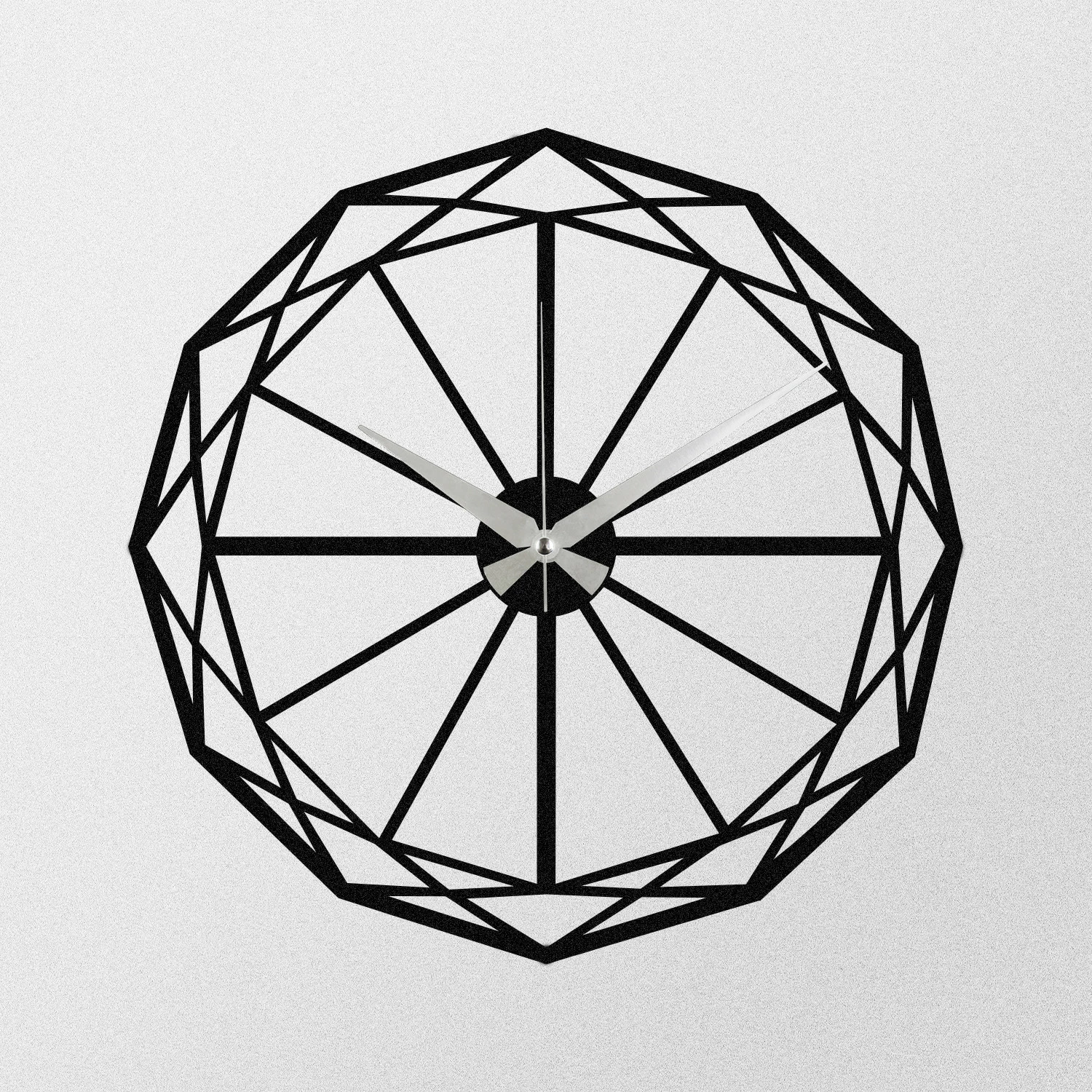 Orë muri dekorative prej metali, Wallity Enzoclock - S013, e zezë, 48x48cm